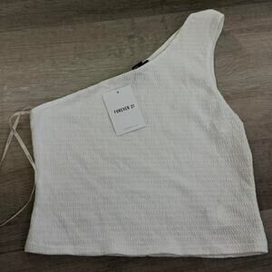 Forever 21 white one shoulder